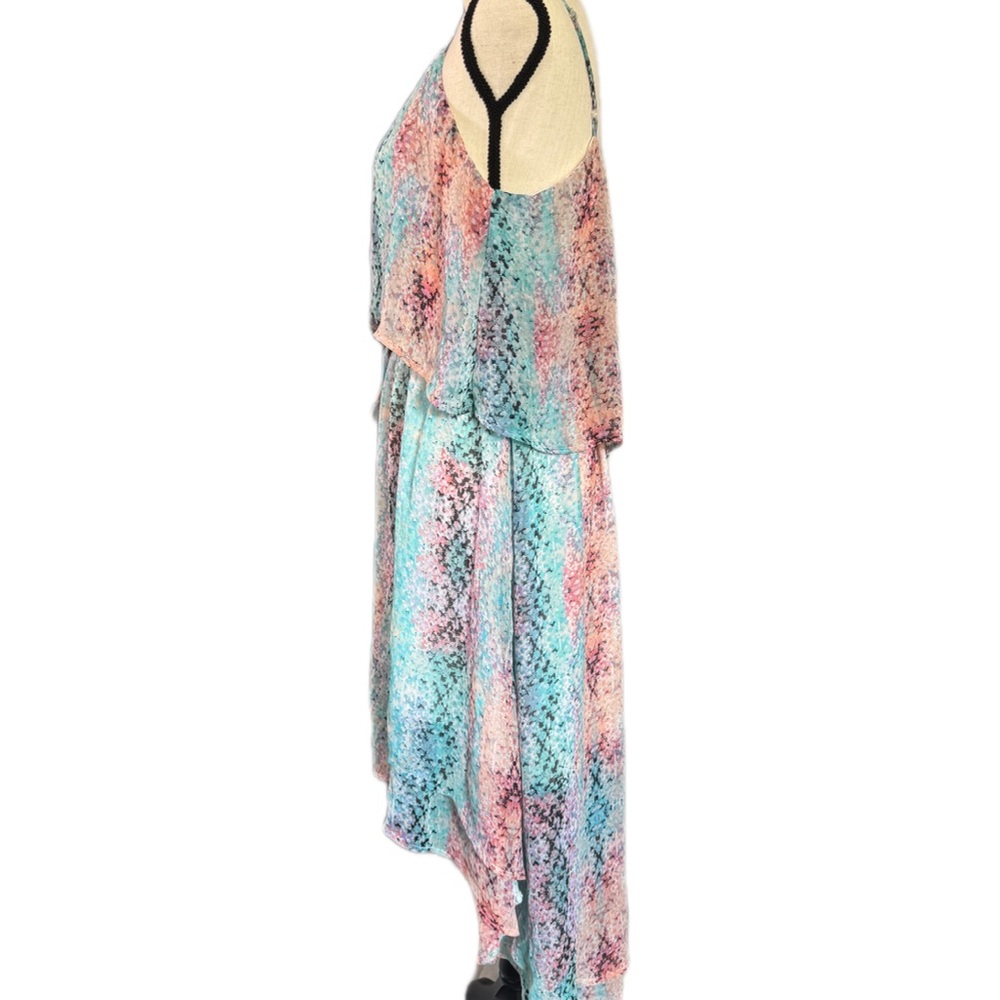 Y2K Studio Y XL Watercolor Snake Print High Low Maxi Dress Vacation Resort - Picture 5 of 8
